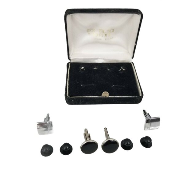 Emilio Ponti Roma Milano Cufflink Set w/Shirt Studs & 2 Extra Cufflinks - Picture 3 of 7